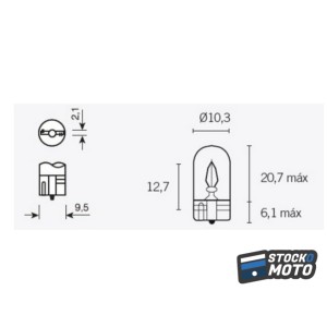 Ampoule TECNIUM T10 12V 3W