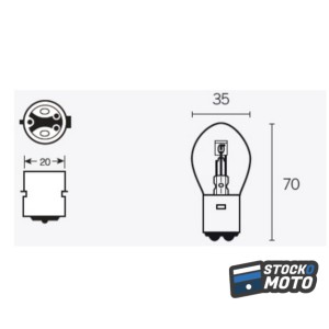 Ampoule TECNIUM B35 12V 35/35W
