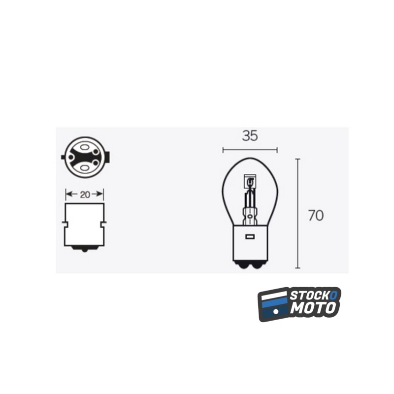 Ampoule TECNIUM B35 12V 35/35W