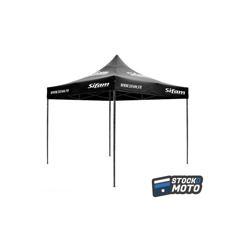 Barnum Publicitaire Sifam 3x3m Noir Structure Acier - Toile polyester - Sans Coté