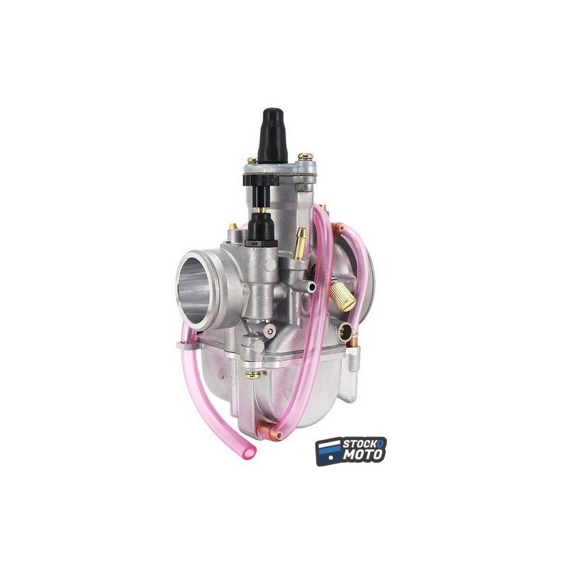 CARBURATEUR TYPE PWK 28 SILVER A BOISSEAU PLAT AVEC POWER JET + STARTER TIRETTE