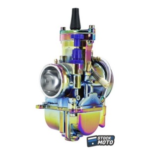 CARBURATEUR TYPE PWK 34 TITANIUM A BOISSEAU PLAT AVEC POWERJET ET STARTER A TIRETTE