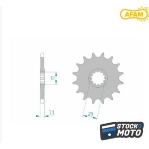 Pignon AFAM acier AM6 14D