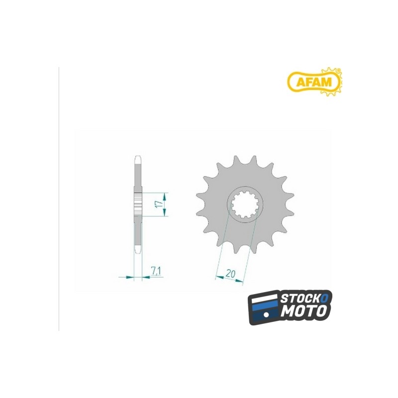 Pignon AFAM acier standard am6 13d