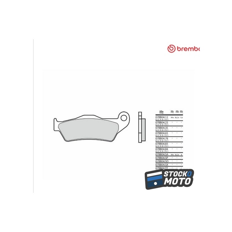 Plaquettes de frein BREMBO route métal fritté - 07BB04SP
