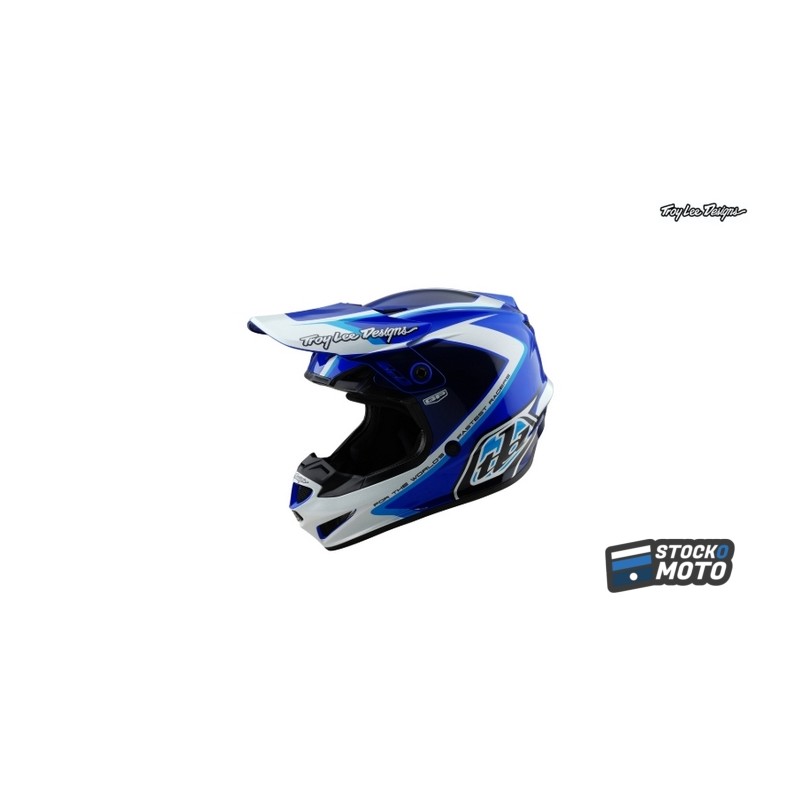 Casque TROY LEE DESIGNS GP Shutter - bleu/blanc ( - carte cadeau )