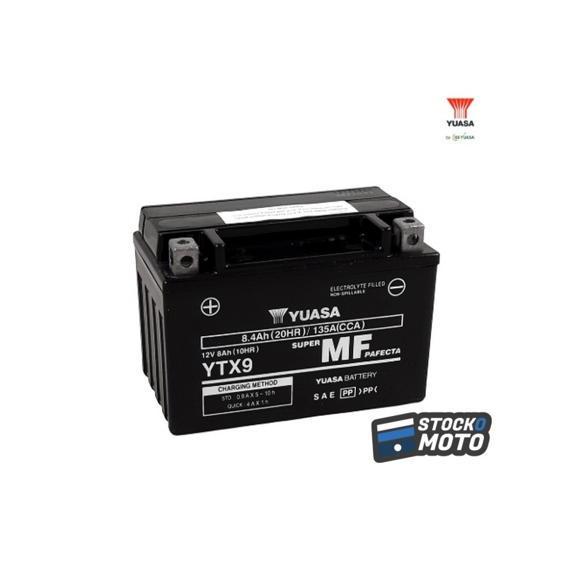 Batterie YUASA W/C sans entretien activée usine - YTX9 FA