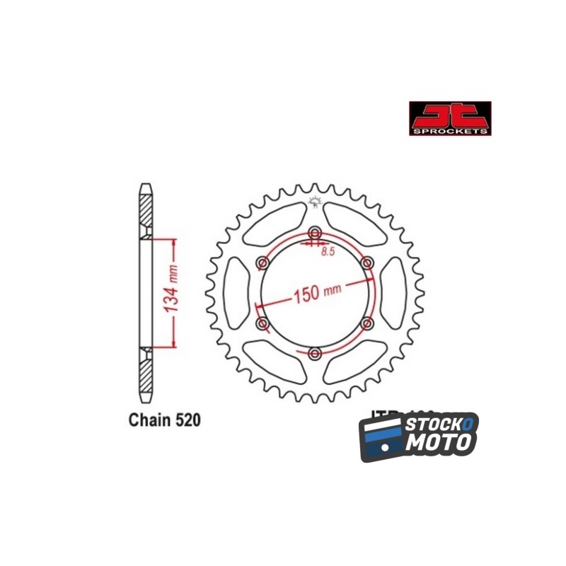Couronne JT SPROCKETS acier anti-boue - 520