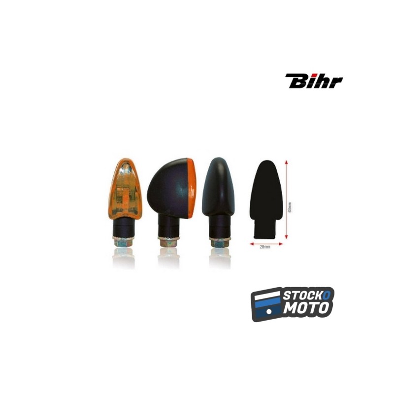 Clignotants BIHR Triangle noir universel X2
