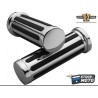 Ribbed Grips Chrome 1" Throttle Cables