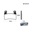 Plaquettes de frein TECNIUM Performance métal fritté - MF234