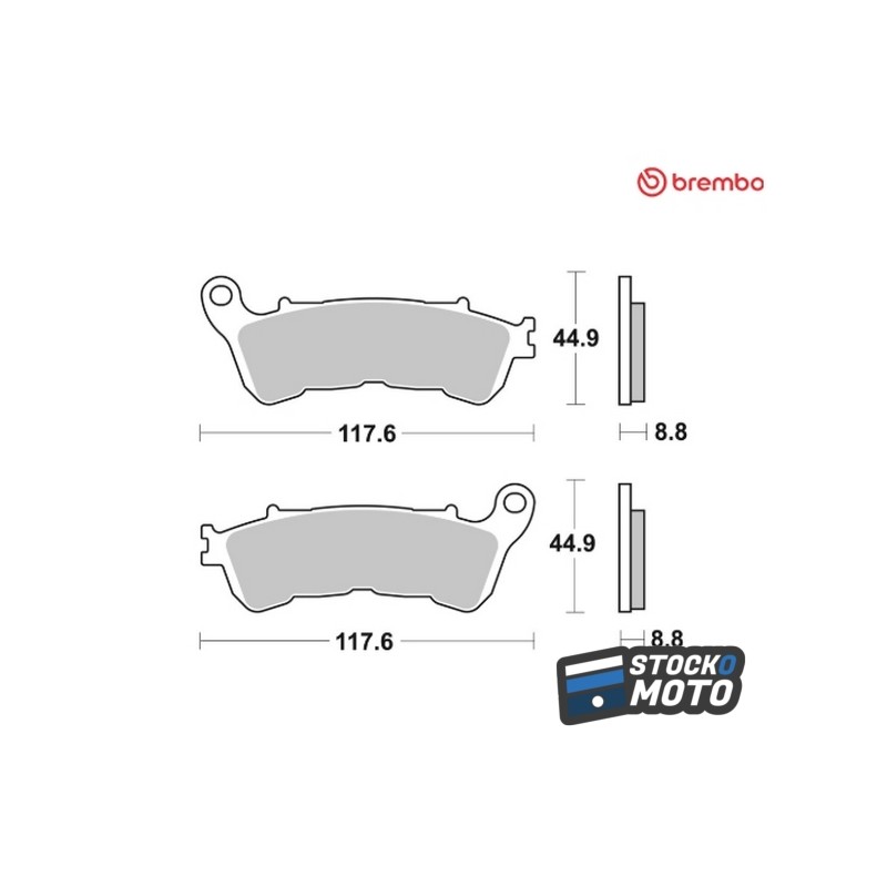Plaquettes de frein BREMBO route métal fritté - 07HO57SA