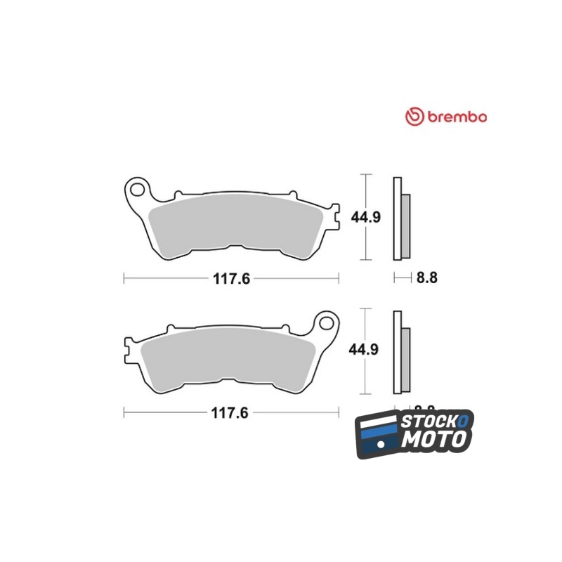Plaquettes de frein BREMBO route métal fritté - 07HO57LA