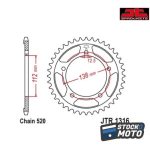 Couronne JT SPROCKETS acier...