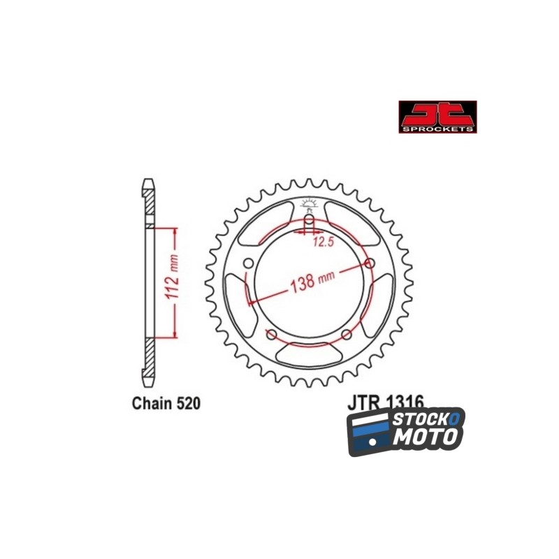 Couronne JT SPROCKETS acier standard - 520