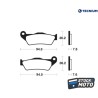 Plaquettes de frein TECNIUM Racing MX/Quad métal fritté - MOR171