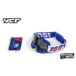 Masque de protection motocross ACCURI 100% avec etui Bleu