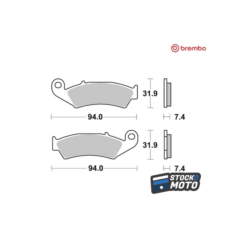 Plaquettes de frein BREMBO route carbone céramique - 07HO2506 HONDA	XR 250 R (ME06) 1995