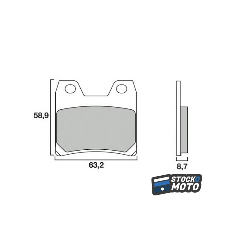 Plaquettes de frein SEMC-BREMBO-07YA40SA arrière YAMAHA FZS 1000 FAZER 01 YA40 M2