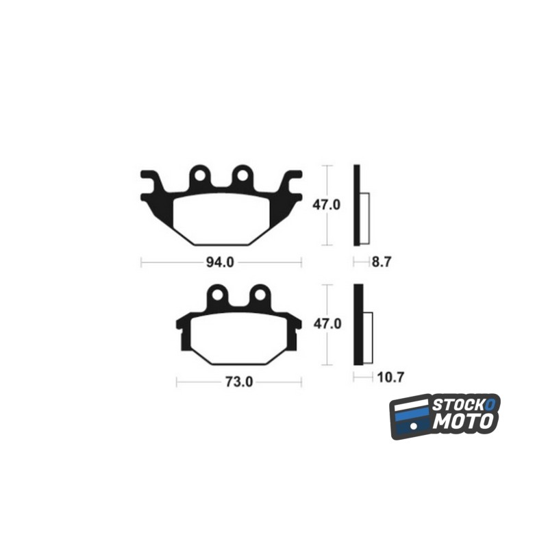 Plaquettes de frein BENDIX MX/Quad métal fritté - MO310